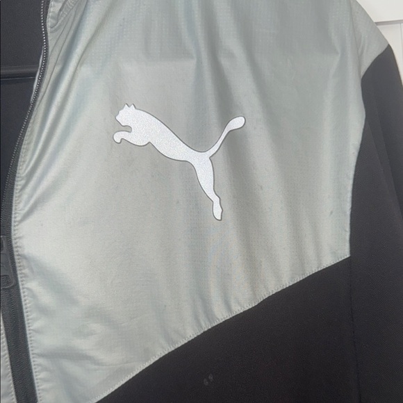 Puma Black and Gray Windbreaker with High Collar - Picture 3 of 6